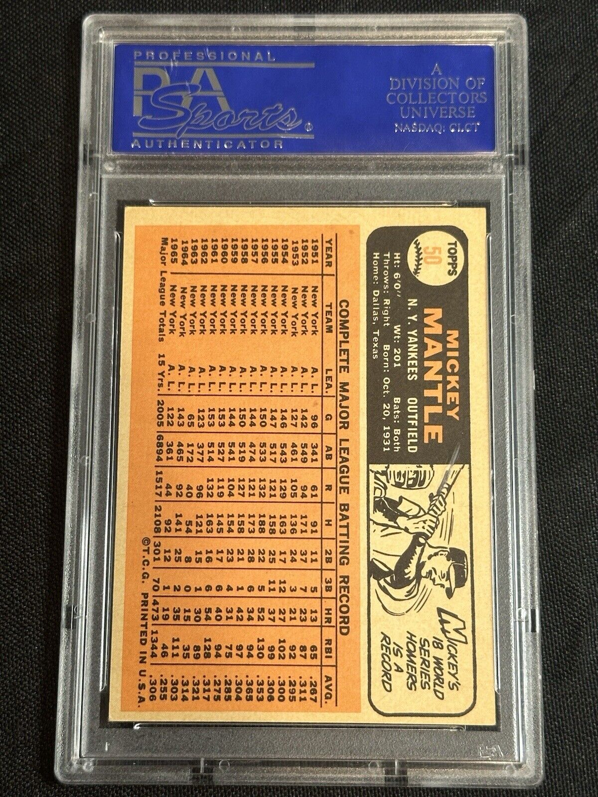 1966 Topps 50 Mickey Mantle PSA 5 54122176