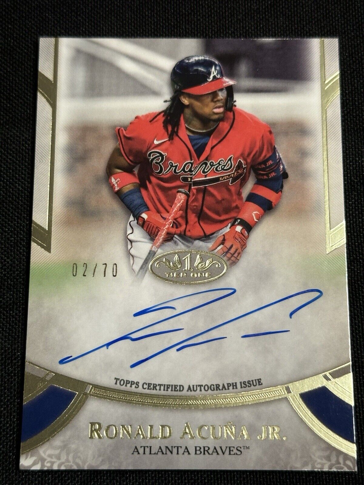 2021 Topps Tier One Ronald Acuna Jr Prime Performers Auto #’ed /70 Braves 🔥