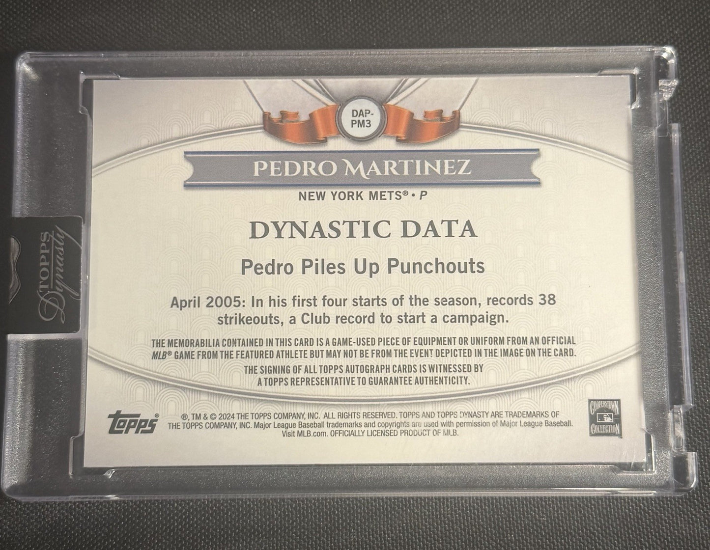 Pedro Martinez 2024 Topps Dynasty #DAP-PM3 Dynastic Data Patch Auto #10/10