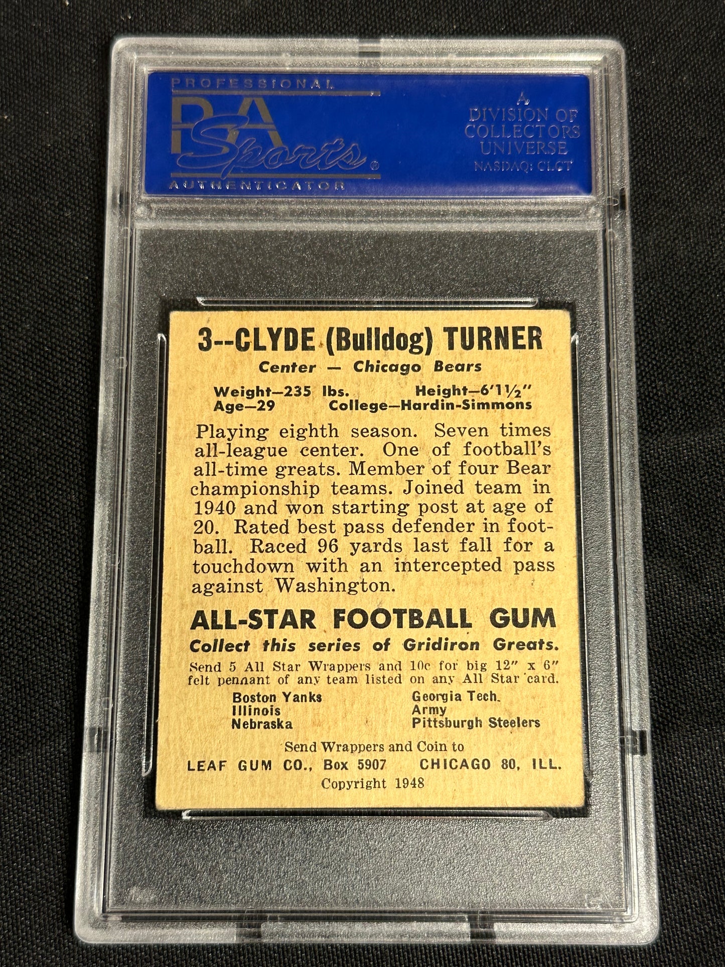 1948 Leaf Bulldog Turner #3 Red Background PSA 5