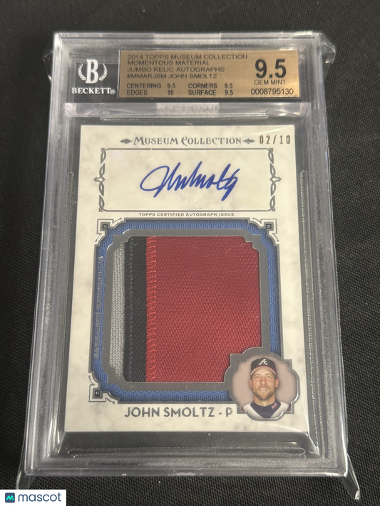 2014 Topps Museum Collection Jumbo Relic Autographs John Smoltz #MMARJSM BGS 9.5