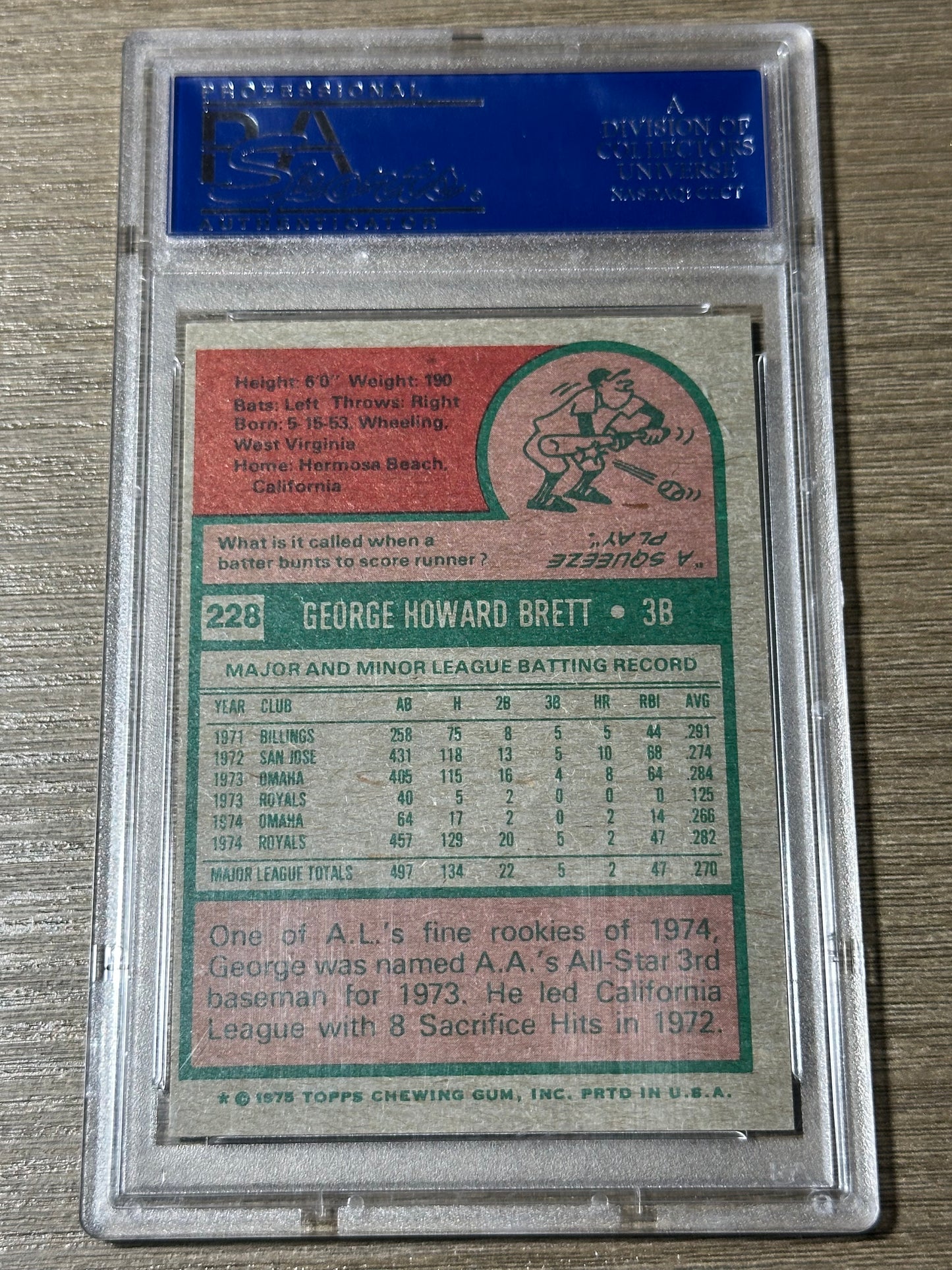 1975 Topps George Brett #228 PSA 8
