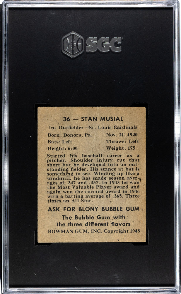 1948 Bowman Stan Musial #36 SGC 6