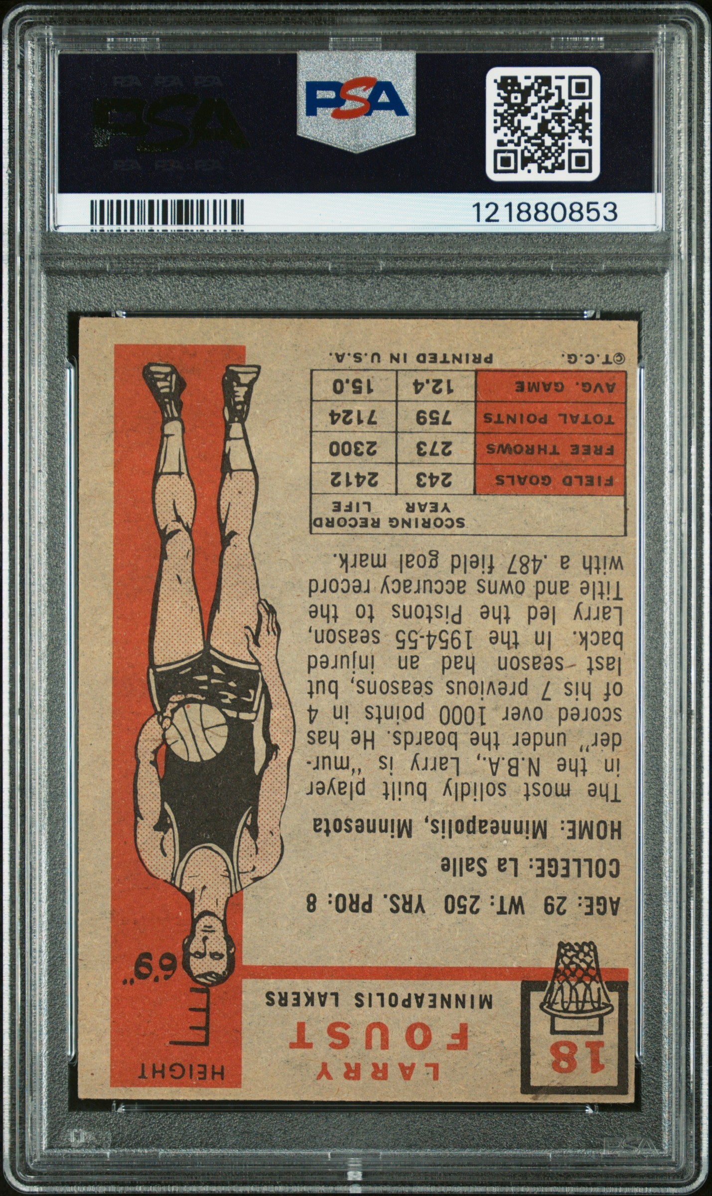 1957 Topps Larry Foust #18 PSA 5