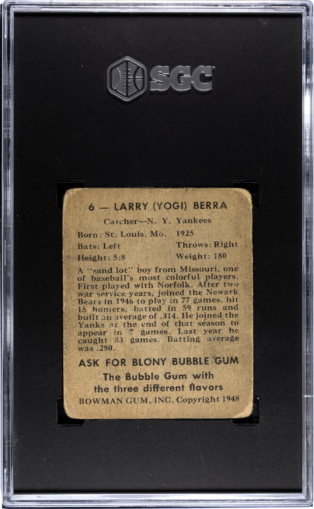 1948 Bowman Yogi Berra #6 SGC 1