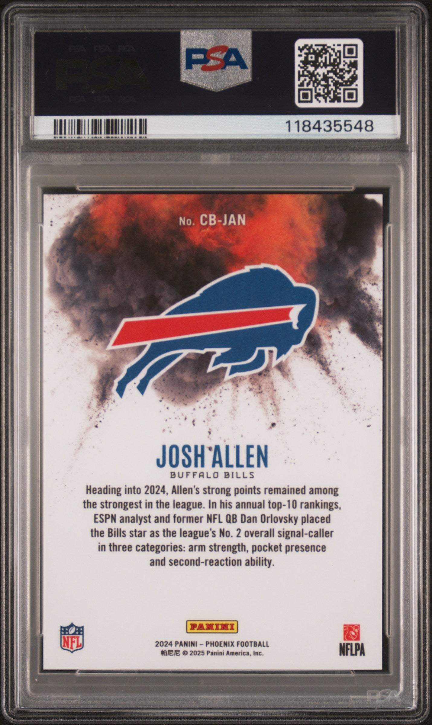 2024 Panini Phoenix Color Blast Josh Allen #CBJAN PSA 10