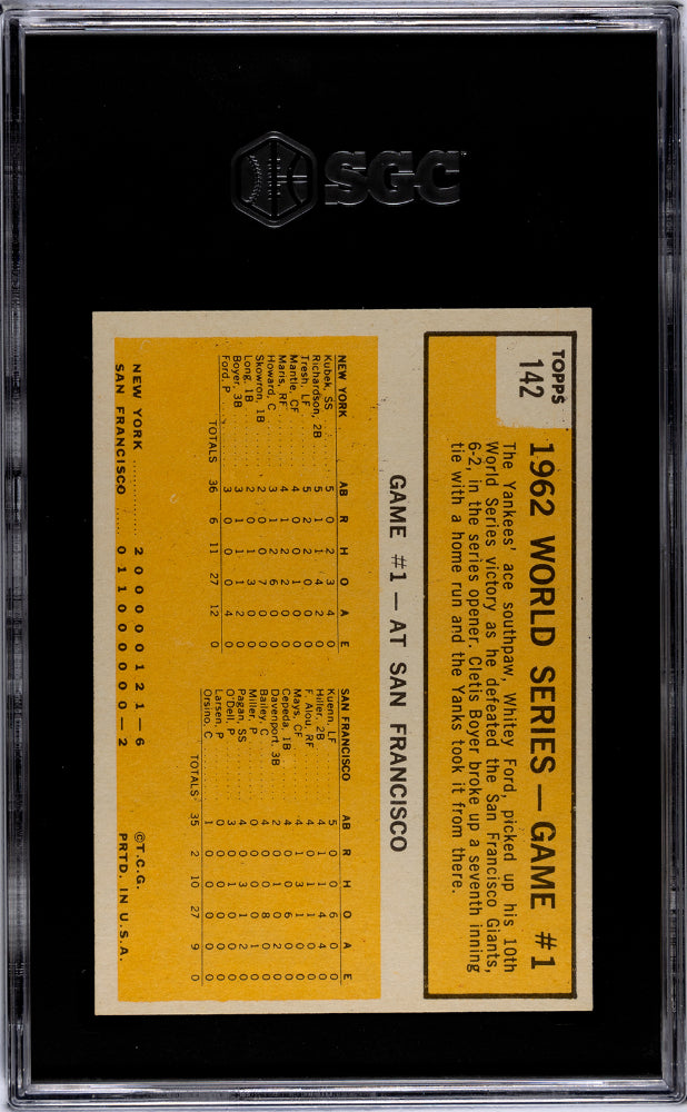 1963 Topps World Series Game #1 #142 SGC 7