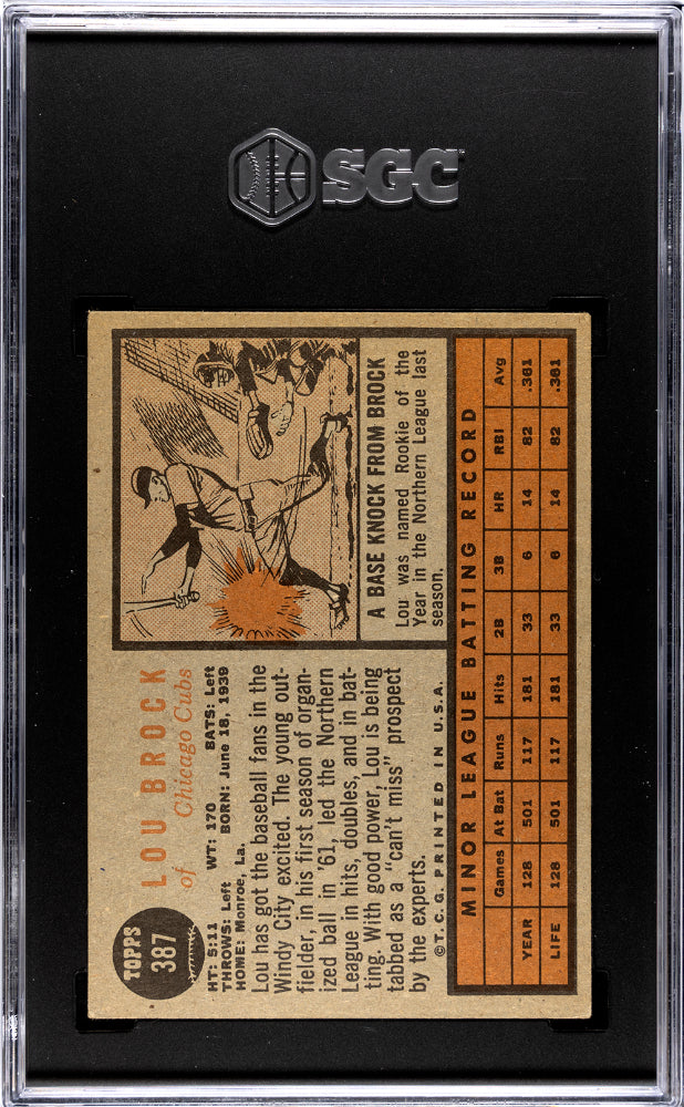 1962 Topps Lou Brock #387 SGC 6