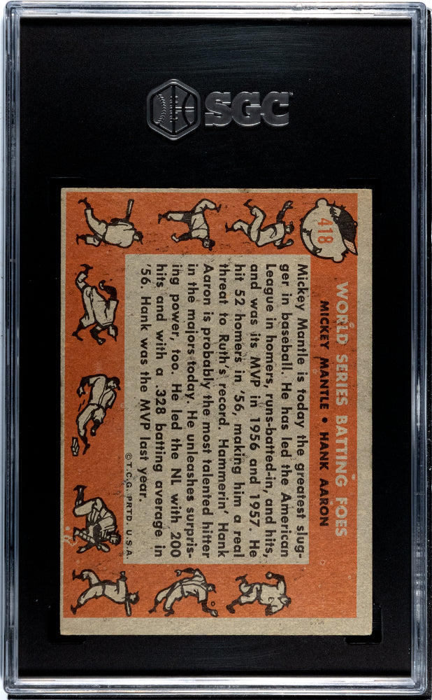 1958 Topps W. S. Batting Foes #418 SGC 4