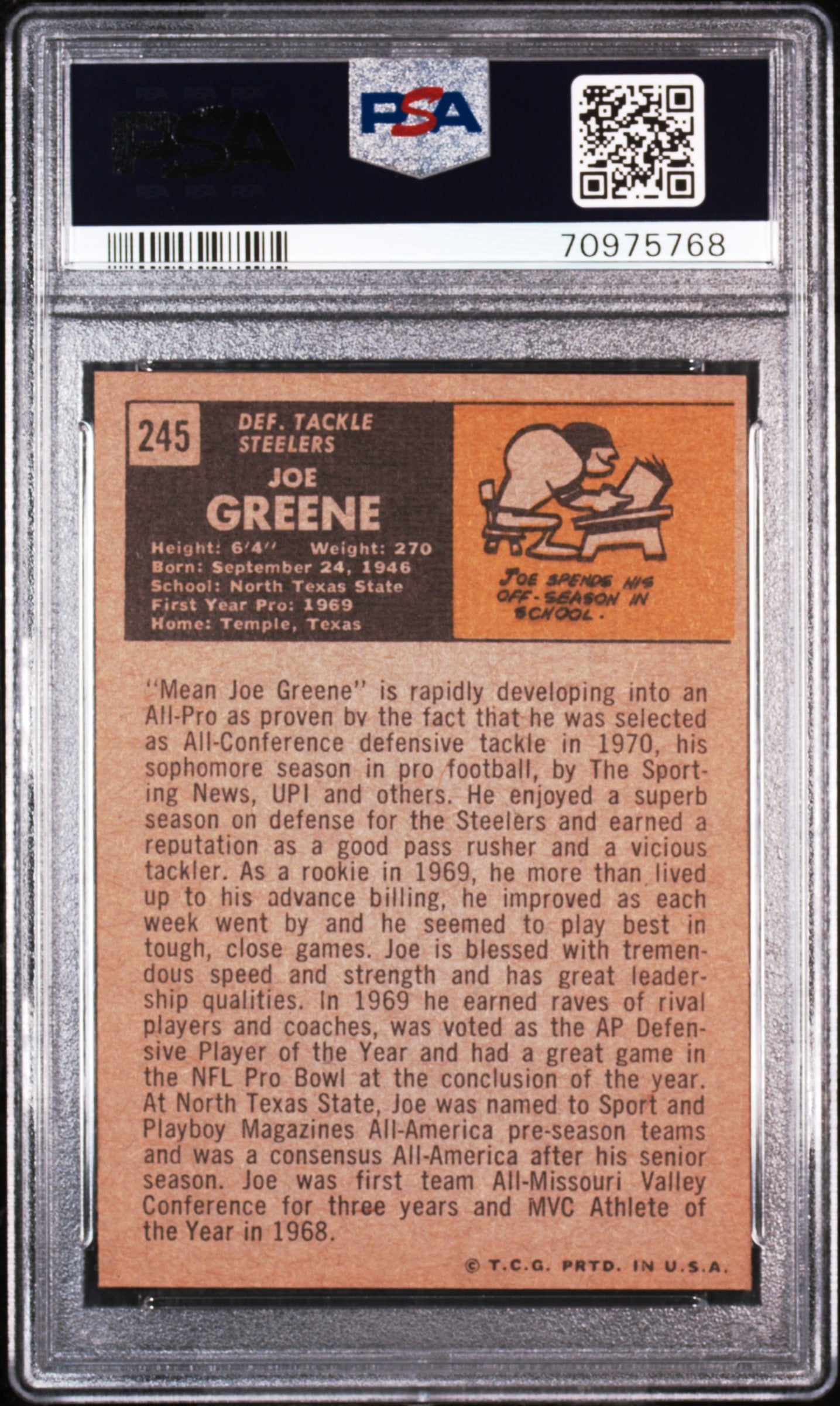 1971 Topps Joe Greene #245 PSA 7