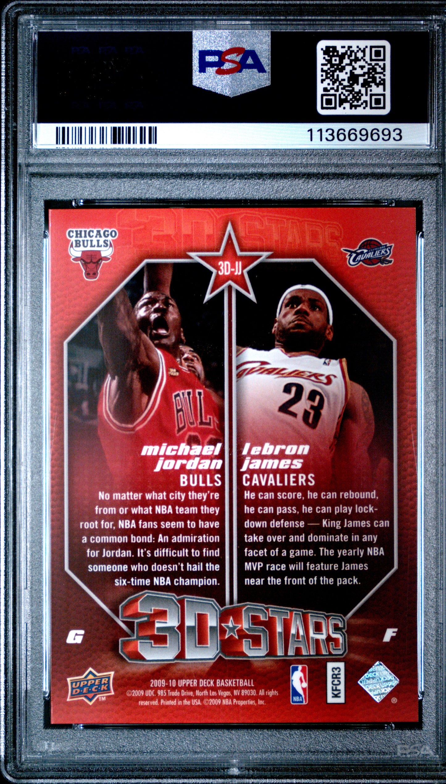 2009 Upper Deck 3D NBA Stars L. James M. Jordan #3D-JJ PSA 8