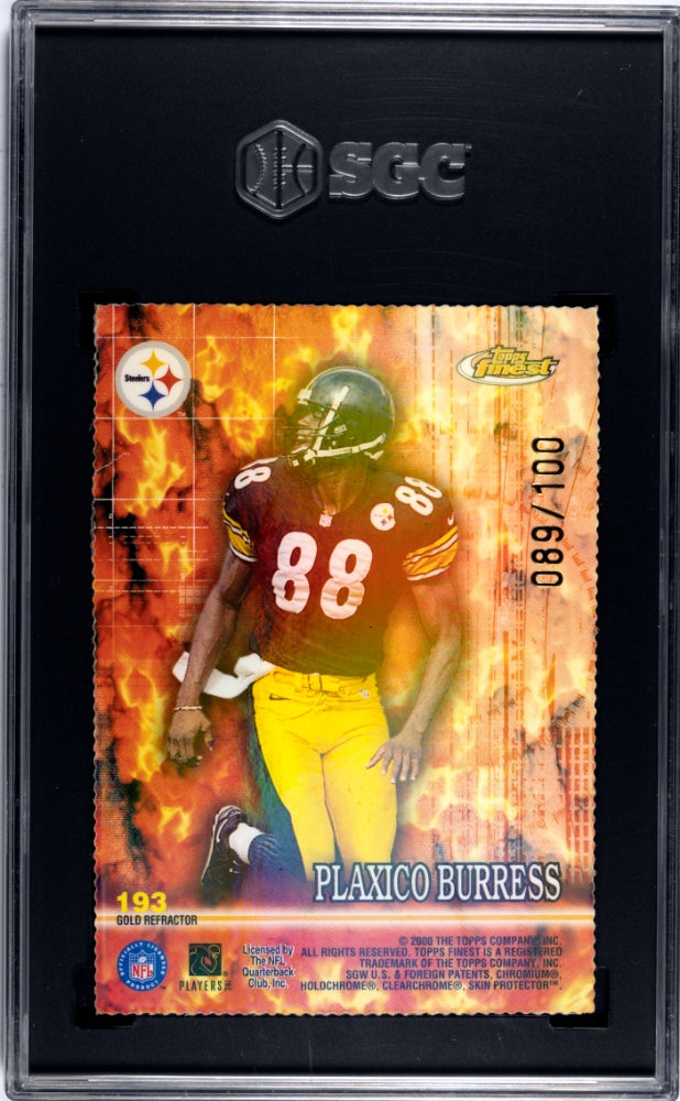 2000 Topps Finest Jerry Rice #193 Inherent Fire Gold Refractor SGC 9.5