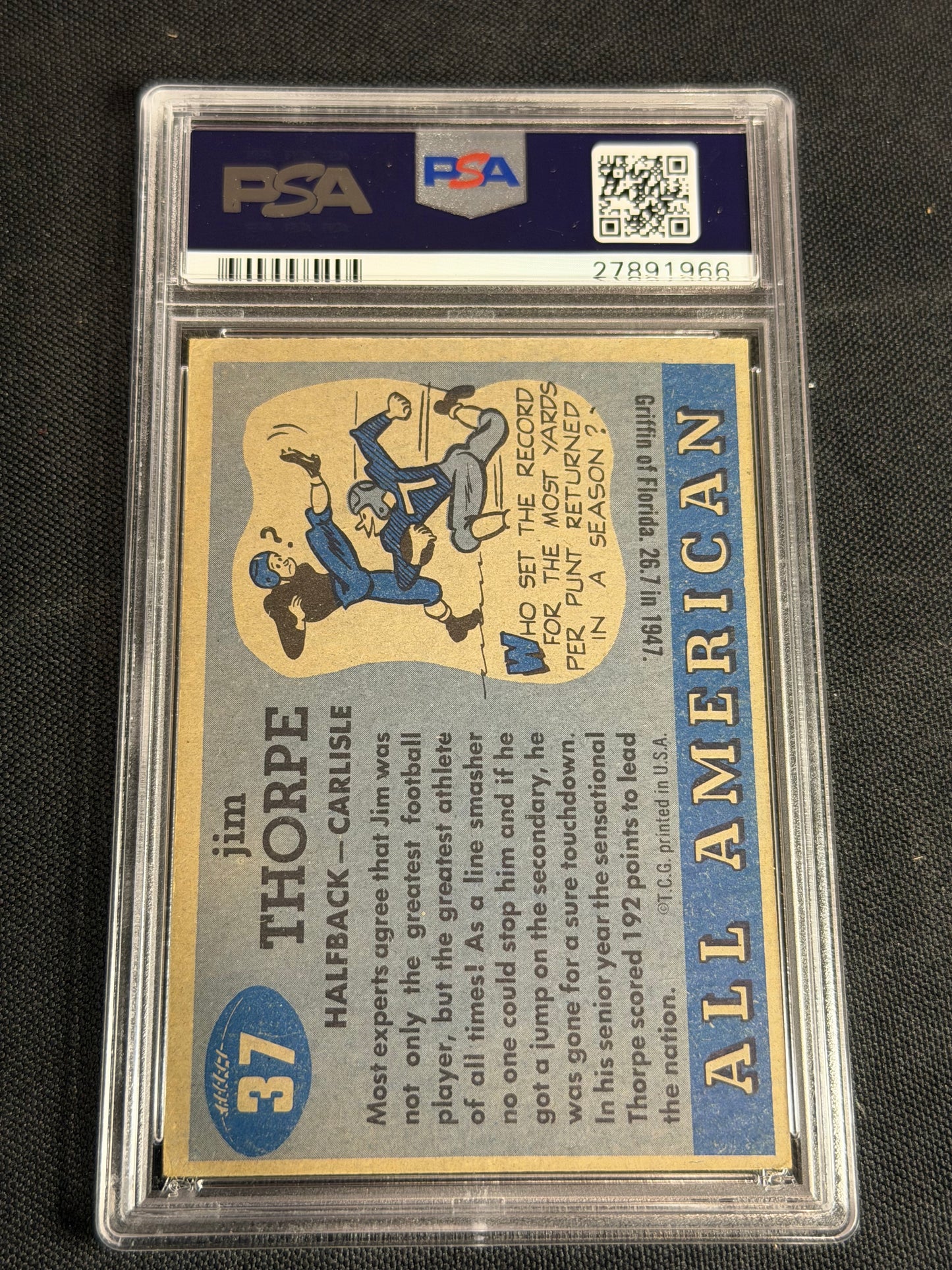 1955 Topps All-Amer. Jim Thorpe #37 PSA 4