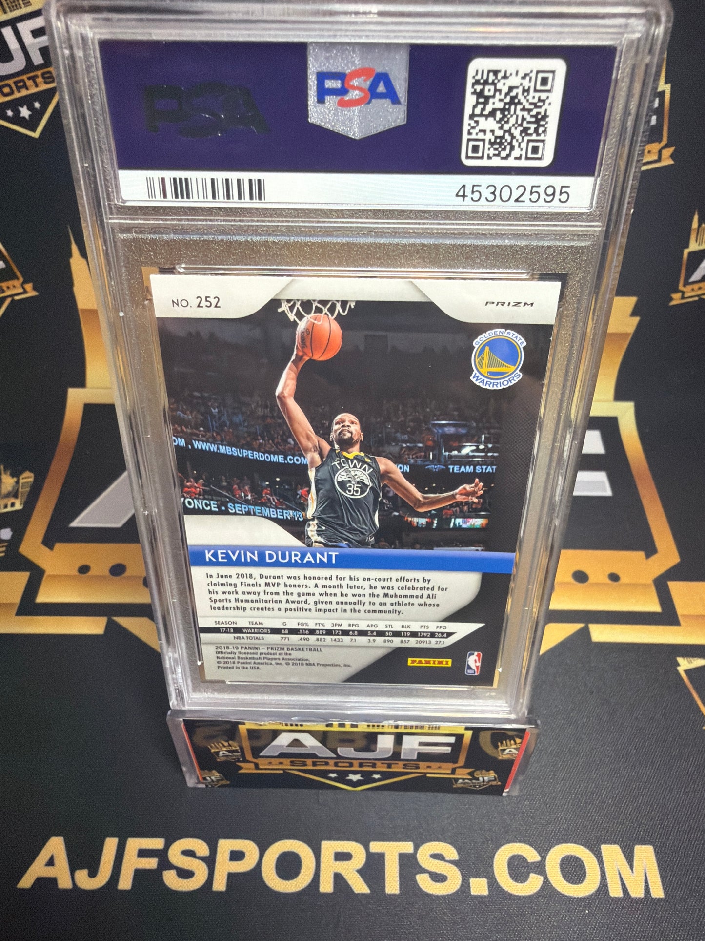 2018 Panini Prizm Kevin Durant #252 Green PSA 10
