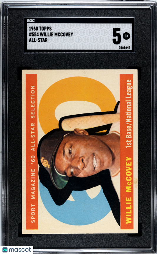 1960 Topps Willie Mccovey #554 All Star SGC 5