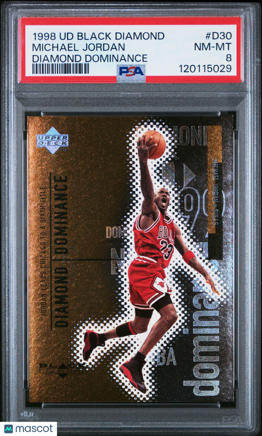 1998 Upper Deck Black Diamond Diamond Dominance Michael Jordan #D30 PSA 8
