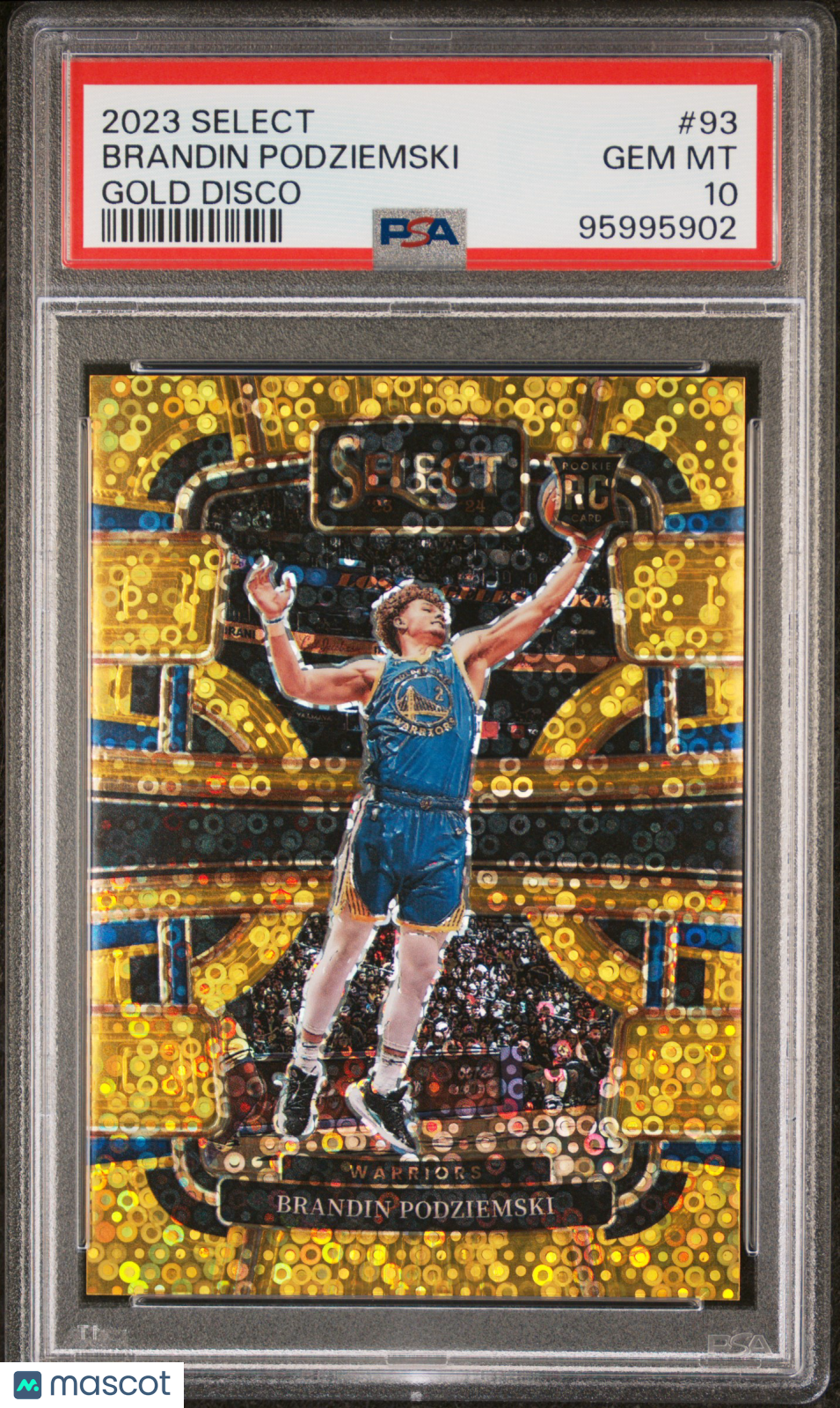 2023 Panini Select Brandin Podziemski #93 Gold Disco PSA 10