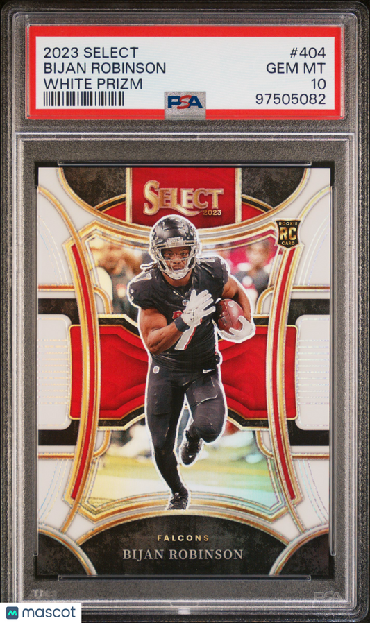 2023 Panini Select Bijan Robinson #404 White Prizm PSA 10
