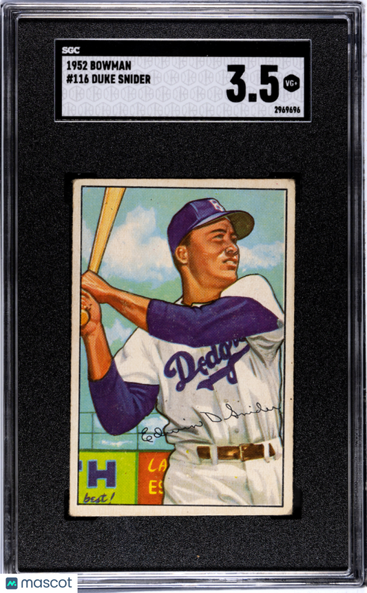 1952 Bowman Duke Snider #116 SGC 3.5