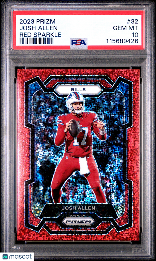 2023 Panini Prizm Josh Allen #32 Red Sparkle PSA 10