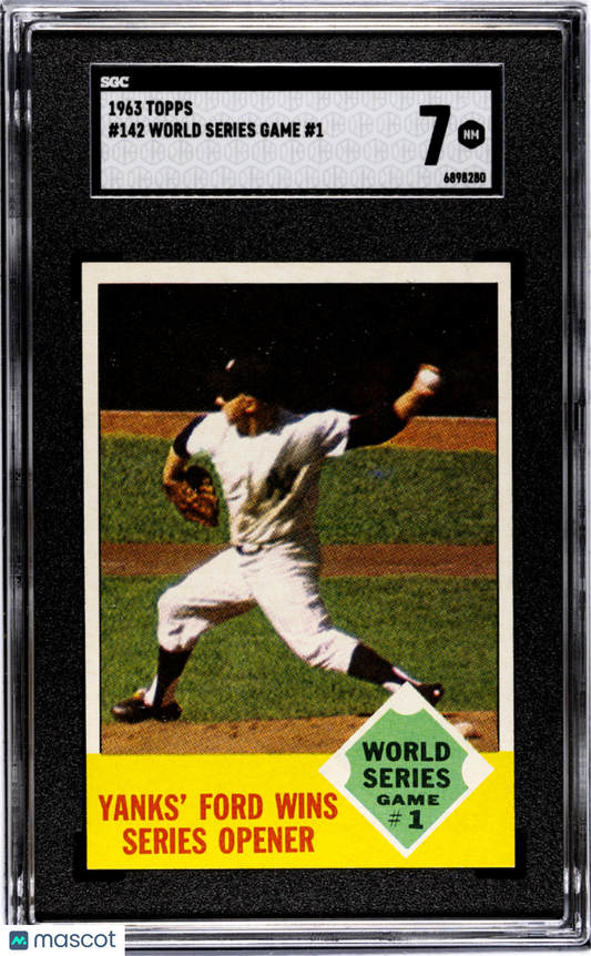 1963 Topps World Series Game #1 #142 SGC 7