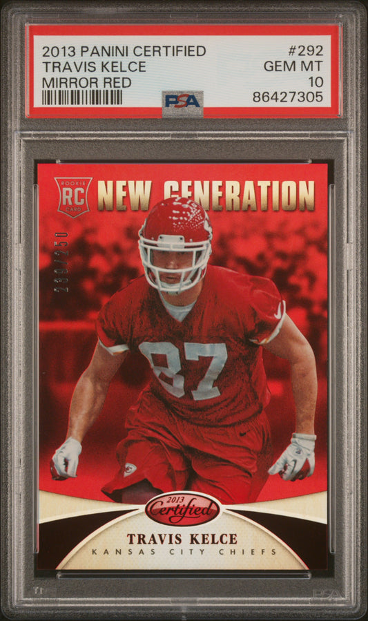 2013 Panini Certified Travis Kelce #292 Mirror Red 239/250 PSA 10