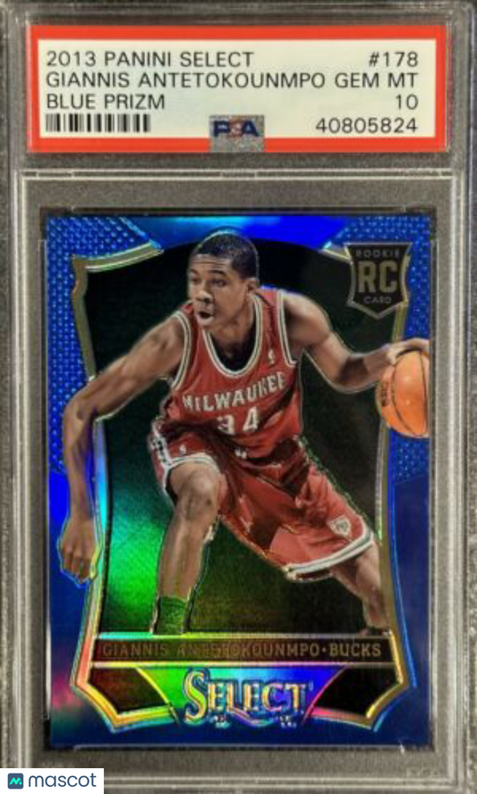 2013-14 Panini Select GIANNIS ANTETOKOUNMPO #/49 Blue Prizm Rookie PSA 10