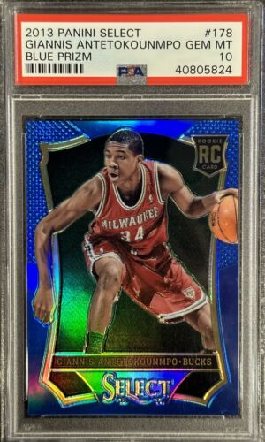 2013-14 Panini Select GIANNIS ANTETOKOUNMPO #/49 Blue Prizm Rookie PSA 10