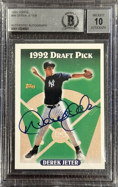 1993 Topps Derek Jeter Auto BGS 10 Certified Autograph Signed Rookie # /930 RARE