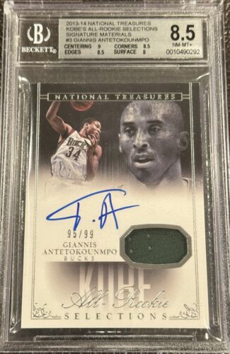 2013-14 National Treasures Giannis Antetokounmpo Kobe's Team RPA auto/99 BGS 8.5