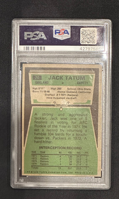 1975 Topps Jack Tatum #70 PSA 9
