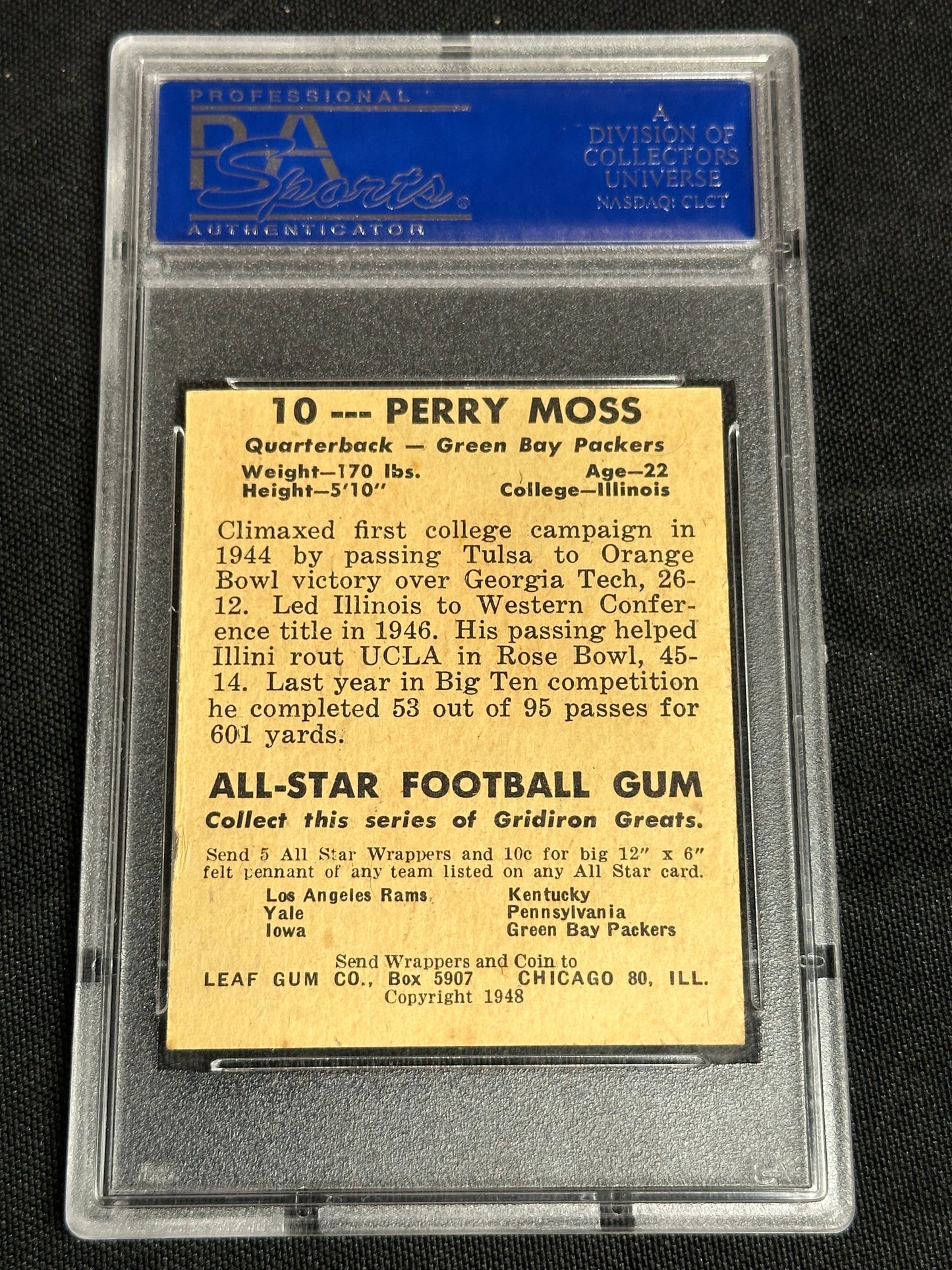 1948 Leaf Perry Moss #10 PSA 5