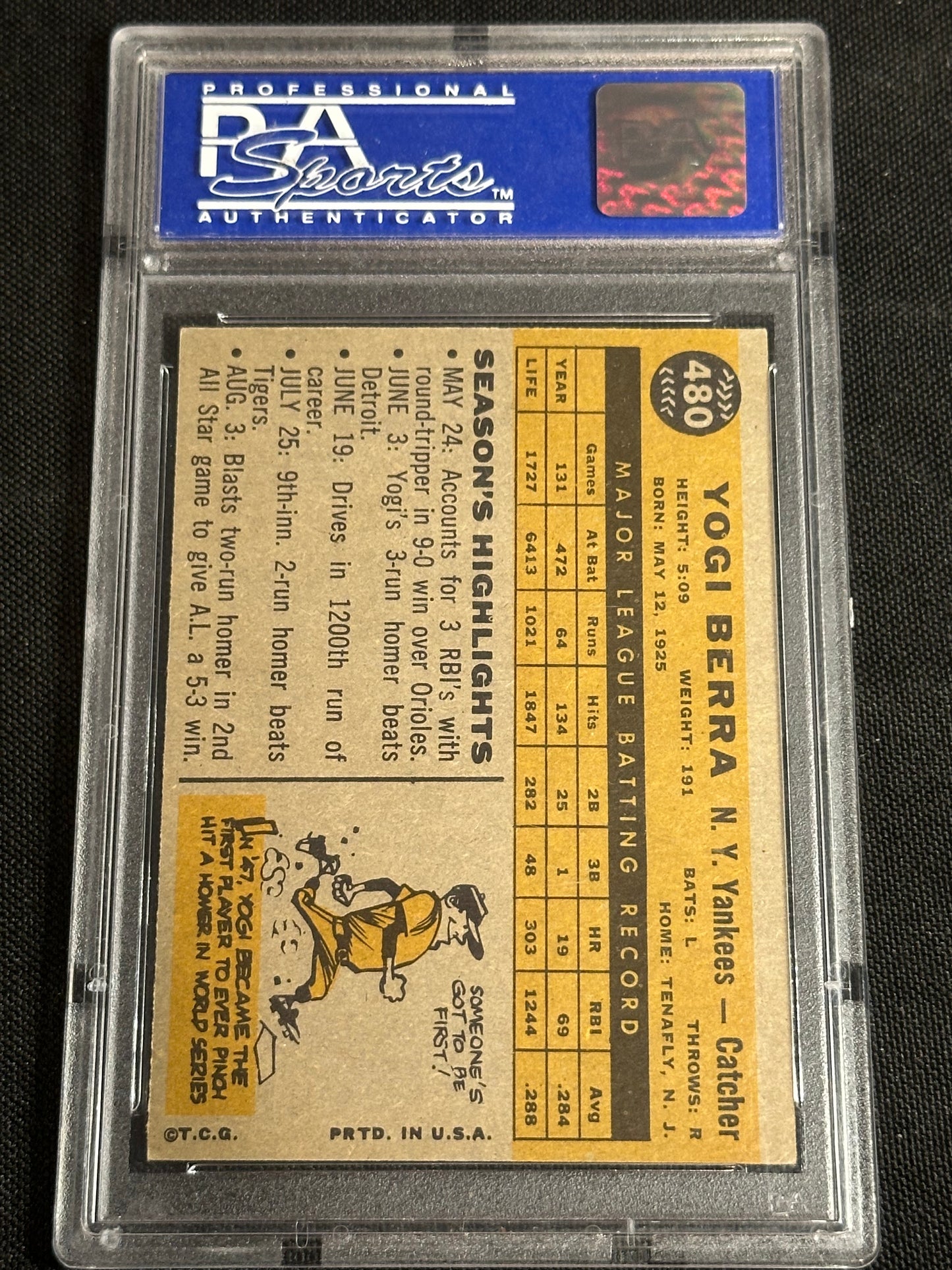1960 Topps Yogi Berra #480 PSA 6