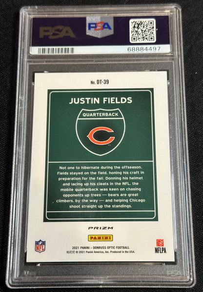 2021 Panini Donruss Optic Downtown Justin Fields #DT39 PSA 9