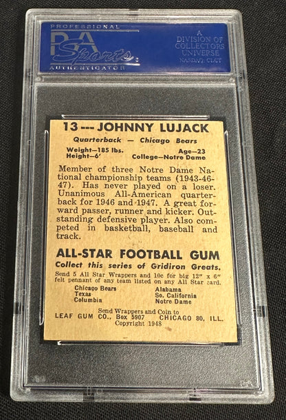 1948 Leaf Johnny Lujack #13 PSA 7