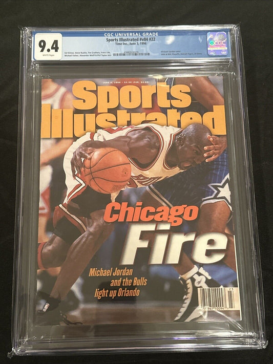 1996 Sports Illustrated NEWSSTAND CGC 9.4 Michael Jordan Chicago Fire