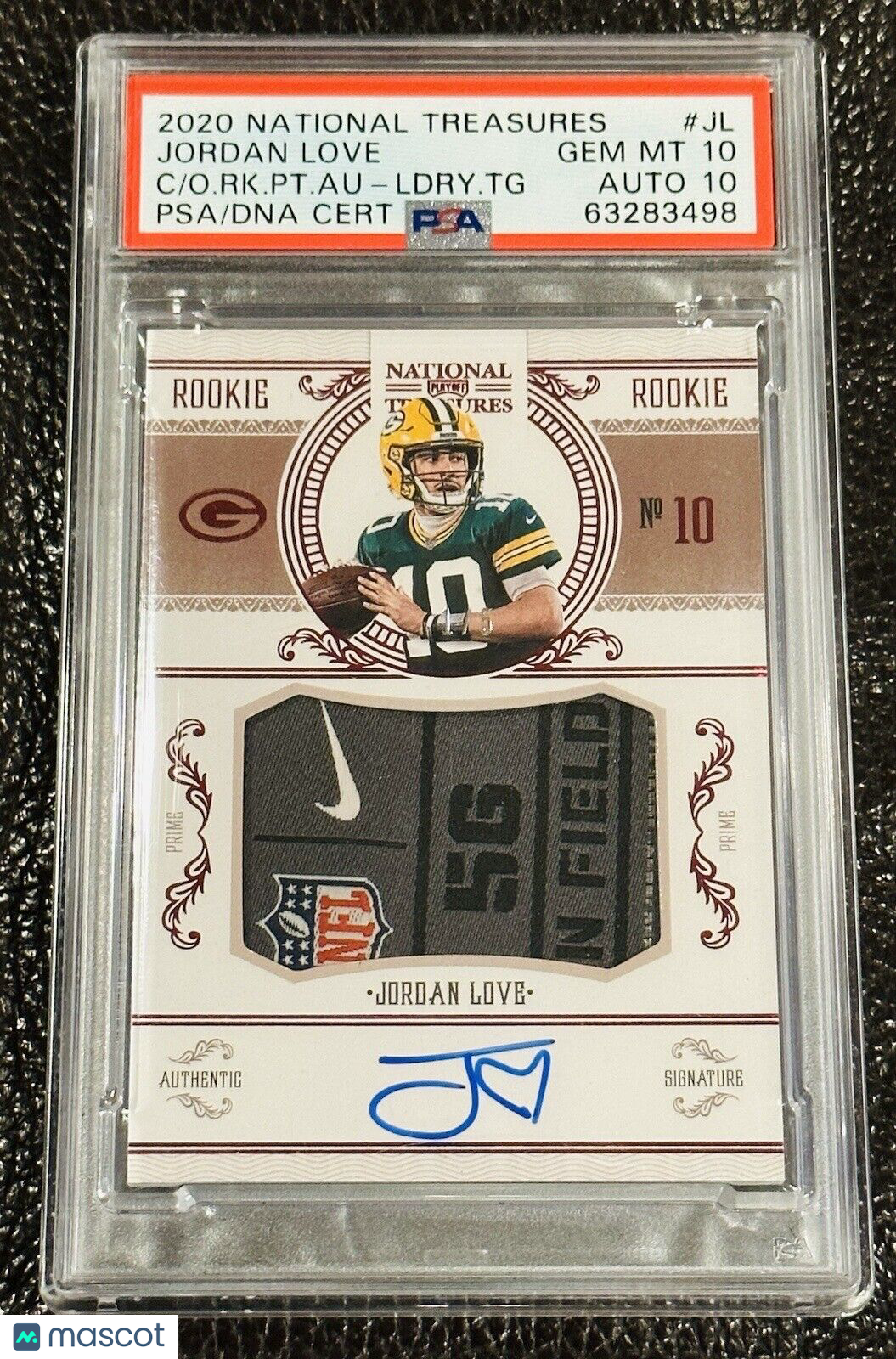 Jordan Love 2020 National Treasures RPA Prodigy # /5 PSA 10 Auto 10 LAUNDRY TAG