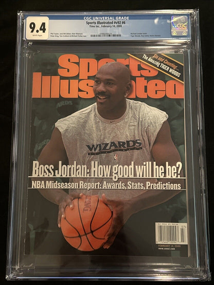 Michael Jordan Sports Illustrated “Boss Jordan” 2-14-2000 CGC Graded 9.4