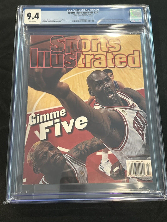 MICHAEL JORDAN 6/9/97 GIMME FIVE SPORTS ILLUSTRATED CGC Graded 9.4