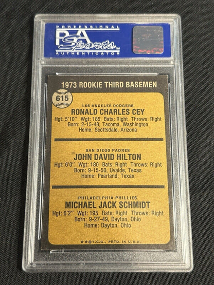 1973 Topps #615 Mike Schmidt Rookie PSA 8