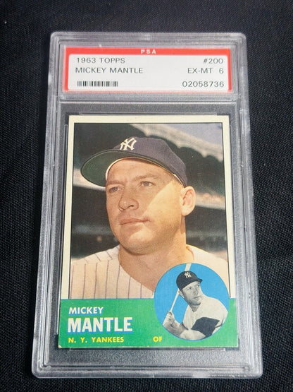 1963 Topps #200 Mickey Mantle PSA 6 CENTERED