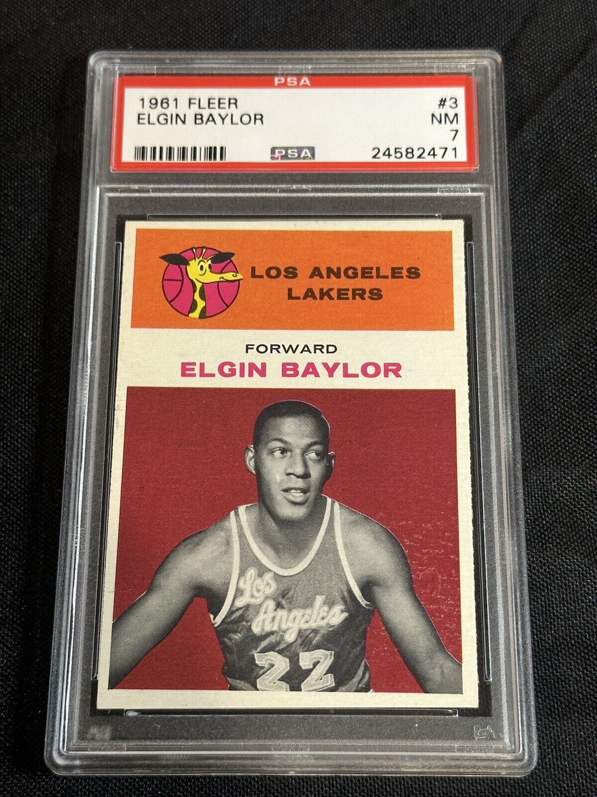 1961 Fleer #3 Elgin Baylor Rookie RC PSA 7 CENTERED