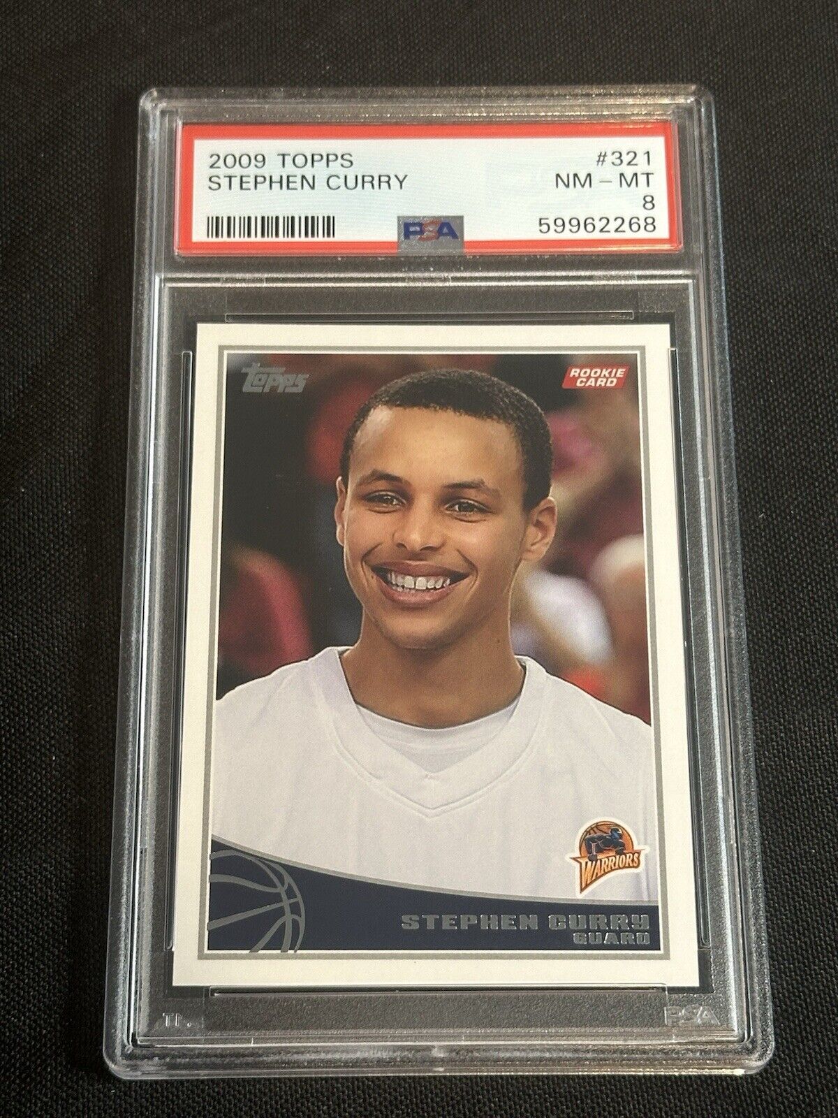 2009 Topps Basketball Stephen Curry Golden State Warriors Rookie Card #321 PSA 8