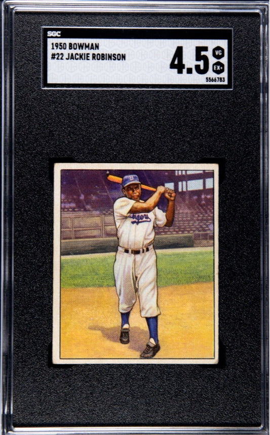 1950 Bowman - #22 Jackie Robinson Dodgers HOF SGC 4.5 VG+