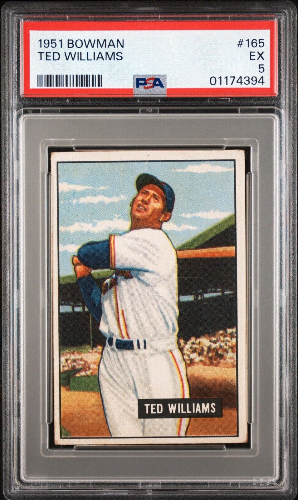 1951 Bowman Ted Williams #165 Boston Red Sox HOF PSA 5