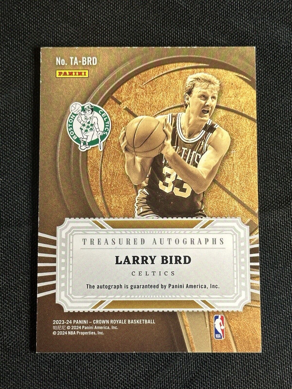 2023-24 Panini Crown Royale LARRY BIRD Treasured Platinum Auto 1/1 CELTICS