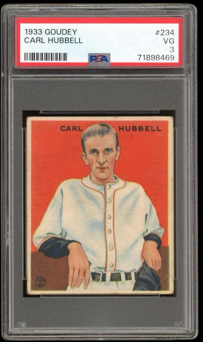 Carl Hubbell - 1933 Goudey 234 PSA 3