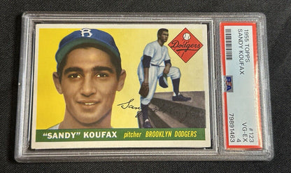 1955 Topps Sandy Koufax #123 HOF RC Dodgers Rookie PSA 4 VG-EX CENTERED