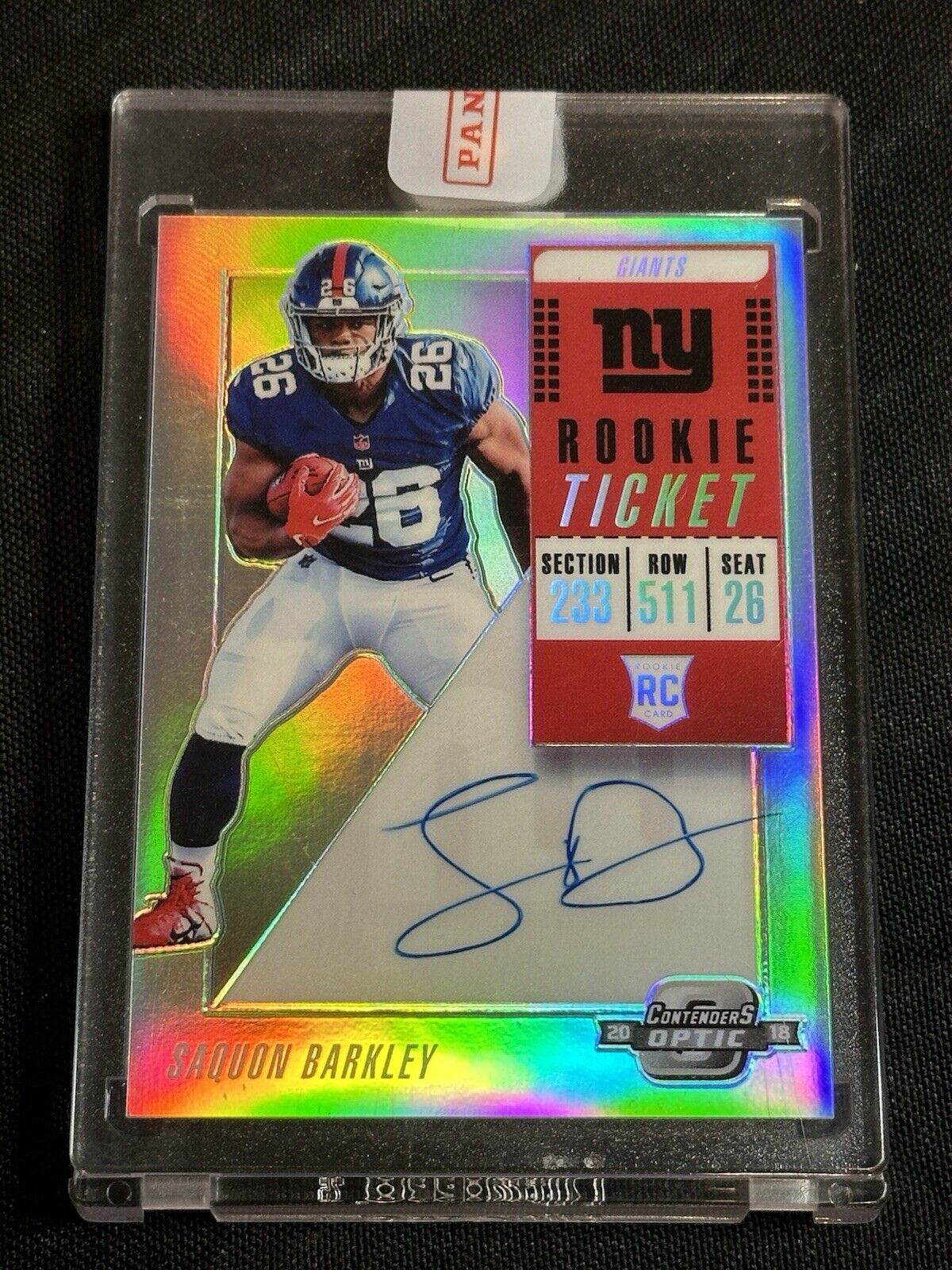 Saquon Barkley RC - 2018 Contenders OPTIC PRIZM RC Rookie Ticket Auto SEALED