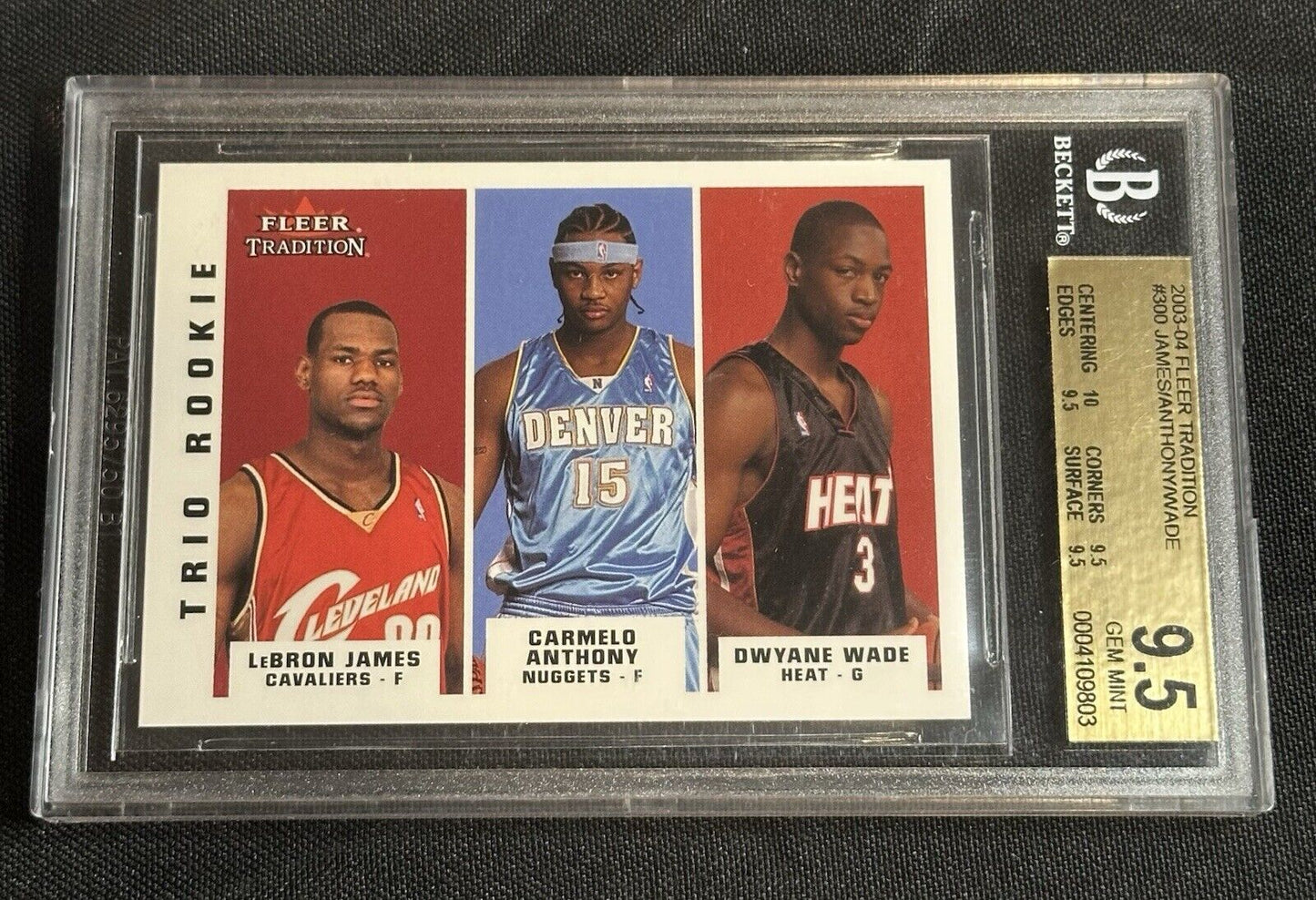 Lebron James/Anthony/Wade Rookie Card 2003-04 Fleer Tradition #300 BGS 9.5